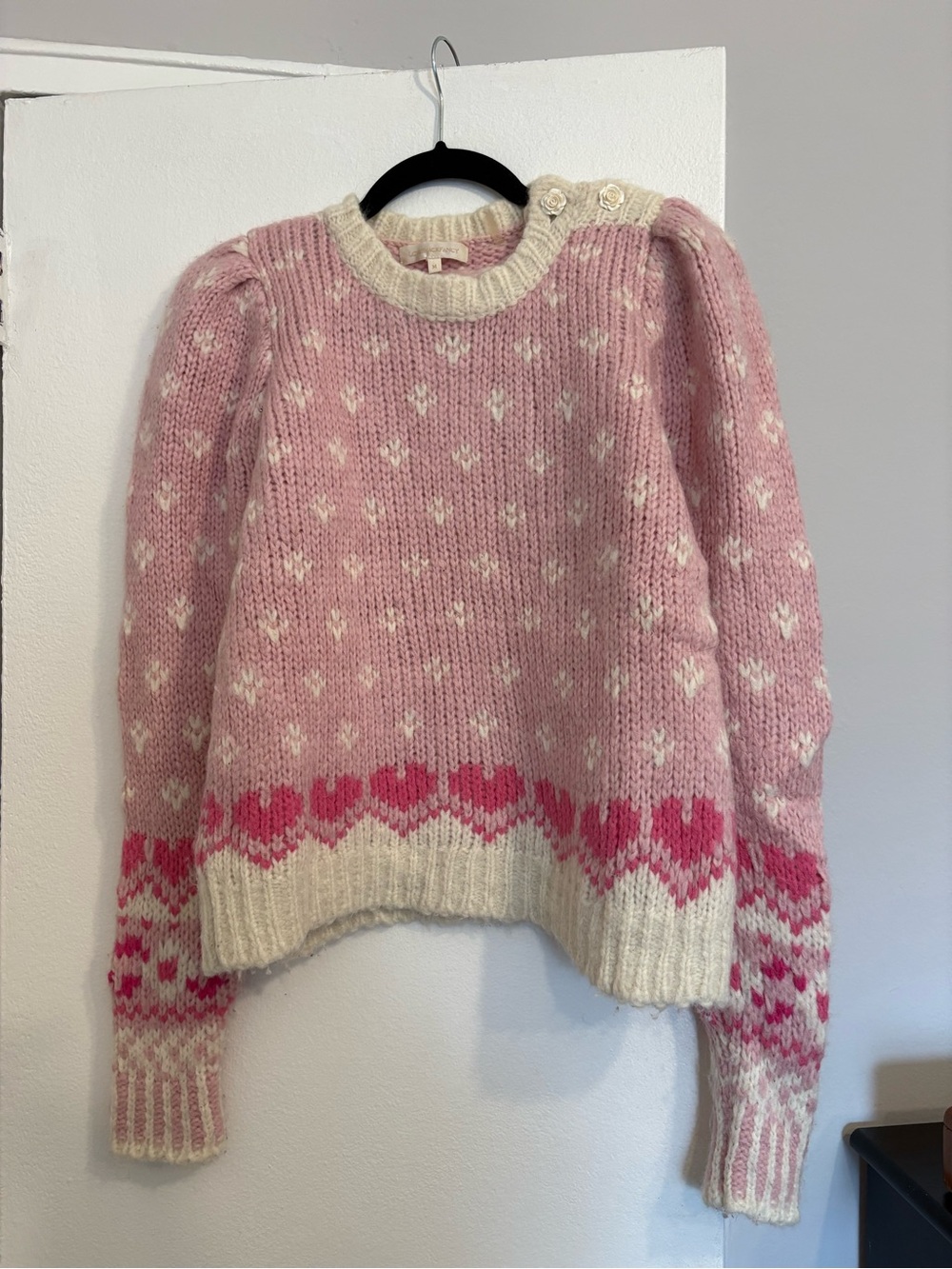 LoveShackFancy Rosie heart sweater - size medium